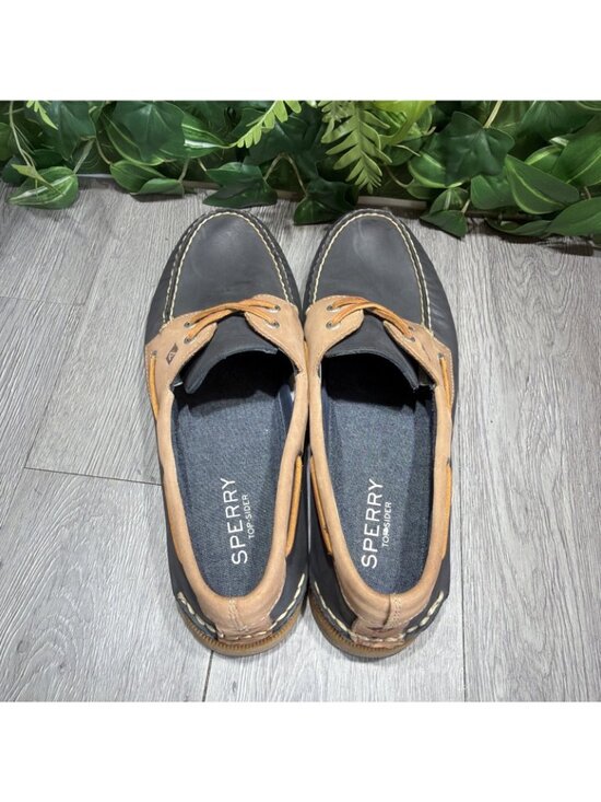 SPERRY Top Sider A/O Men\'s Sz 15 Tan Blue Leather Boat Deck Shoes main image 9